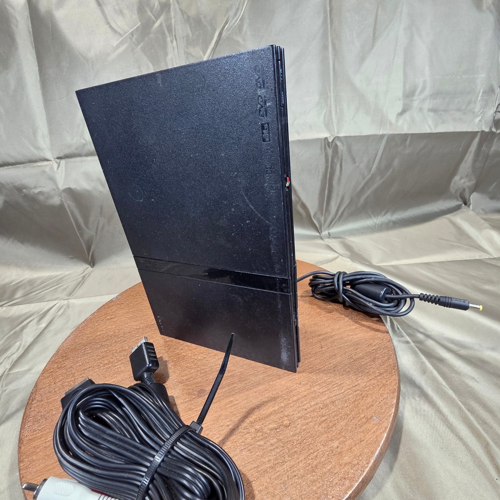 Sony PlayStation 2 PS2 Slim Console Black SCPH-70001 NTSC U/C with Cables